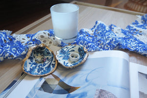 Blue China - Oyster trinket dishes (set of 2)