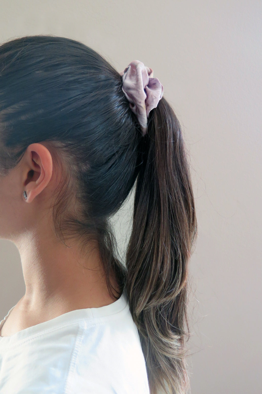 Lilac Snow Silk Scrunchie