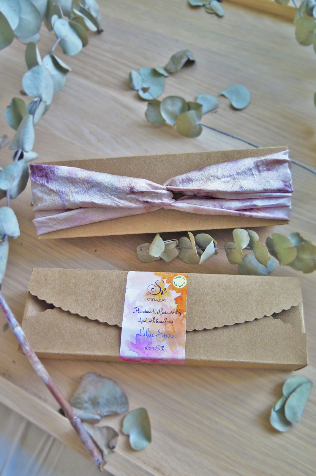 Lilac Snow Silk Headband